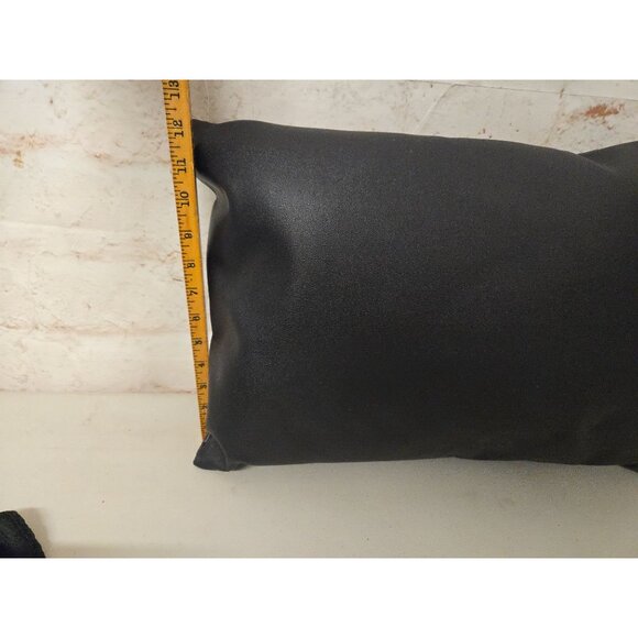 Frye Pillow Sleek Modern Faux Leather Weave Pattern 17" X 12" - Picture 4 of 5
